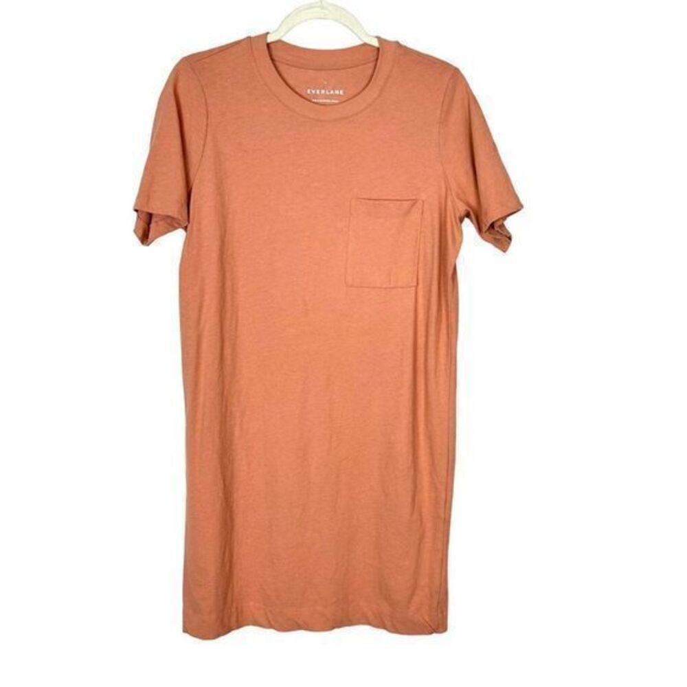 Everlane Womens T Shirt Dress Tan Cotton Short Sleeve Mini Cotton Crewneck small